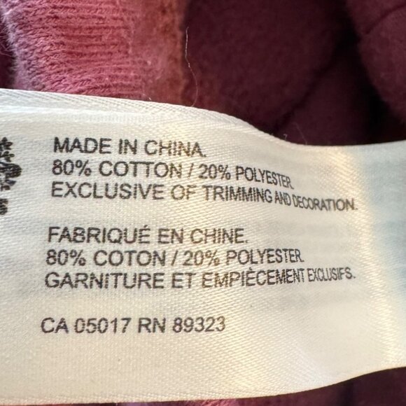 Roots Canada Sweatpants Burgundy Joggers With Elastic Waist & Pockets Size XL - Picture 8 of 9